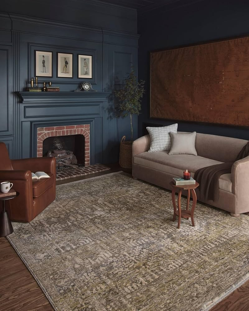 Loloi Magnolia Home by Joanna Gaines Junie Collection JUE-02 Moss/Natural 3'-11" x 5'-7", .38" Pi... | Amazon (US)