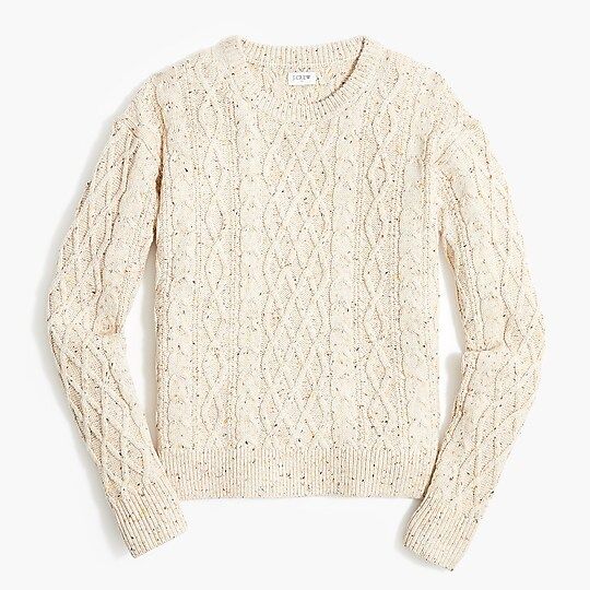 Donegal cable crewneck sweater | J.Crew Factory