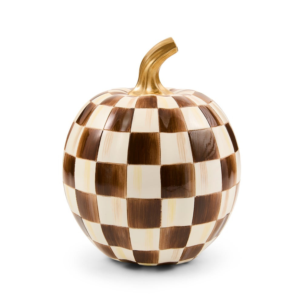 Chocolate Check Small Pumpkin | MacKenzie-Childs