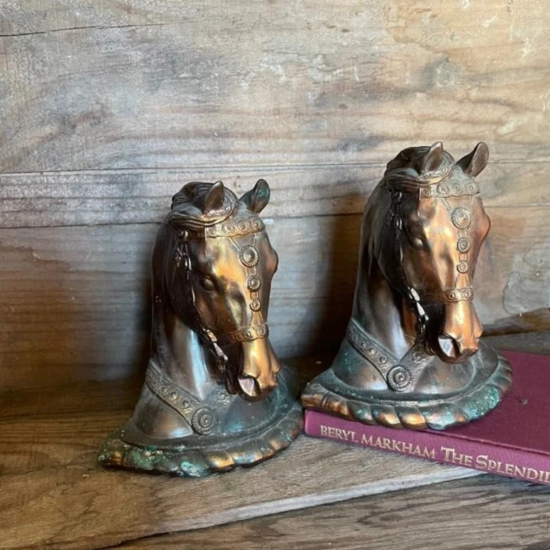 Signed Gladys Brown Edwards Dodge Forge Morgan Parade Horse Head Bookends Vintage | Etsy (US)