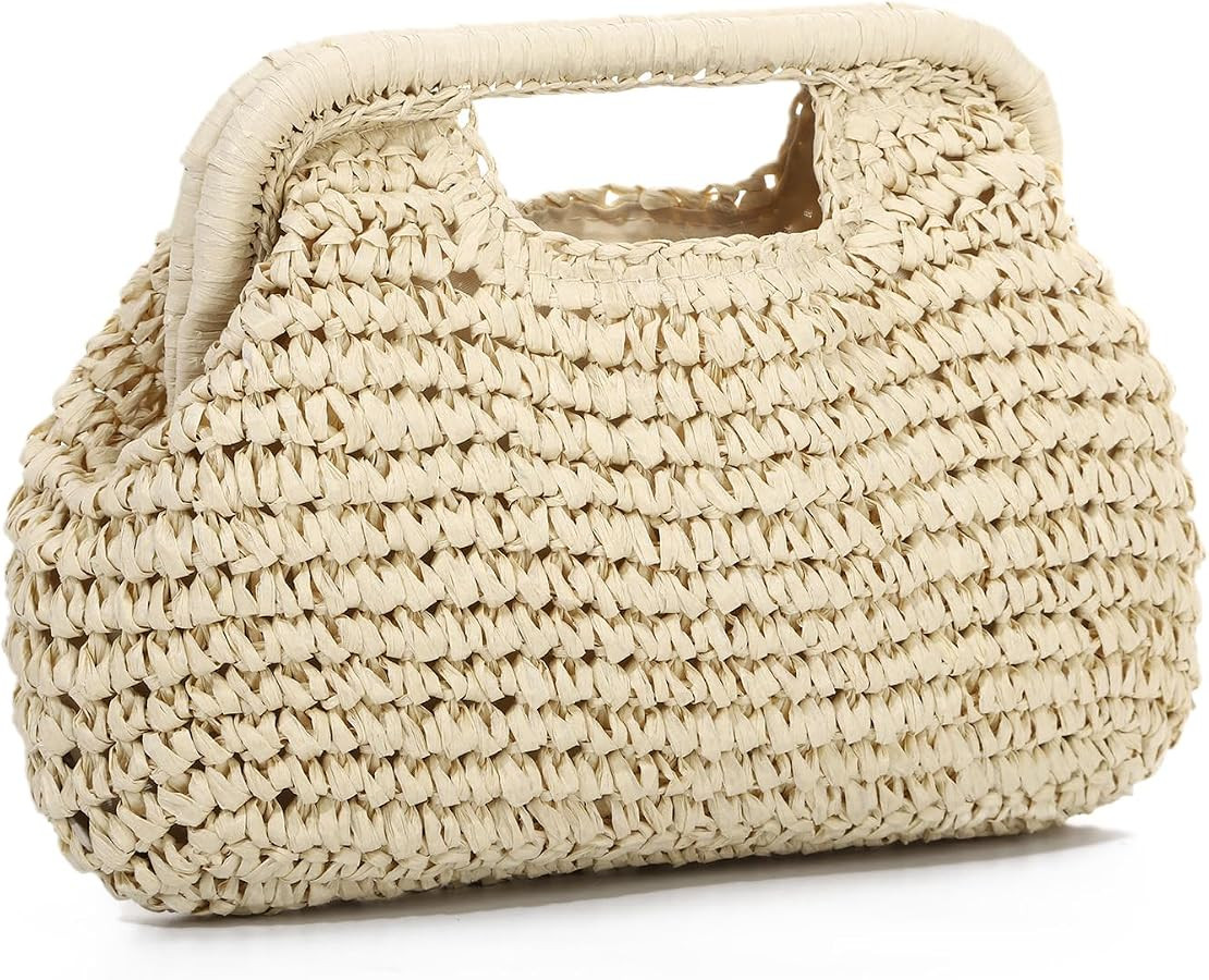 GOKTOW Straw Dumpling Clutch Purse for Women Raffia Summer Beach Crossbody Bag Vacation Top-handl... | Amazon (US)