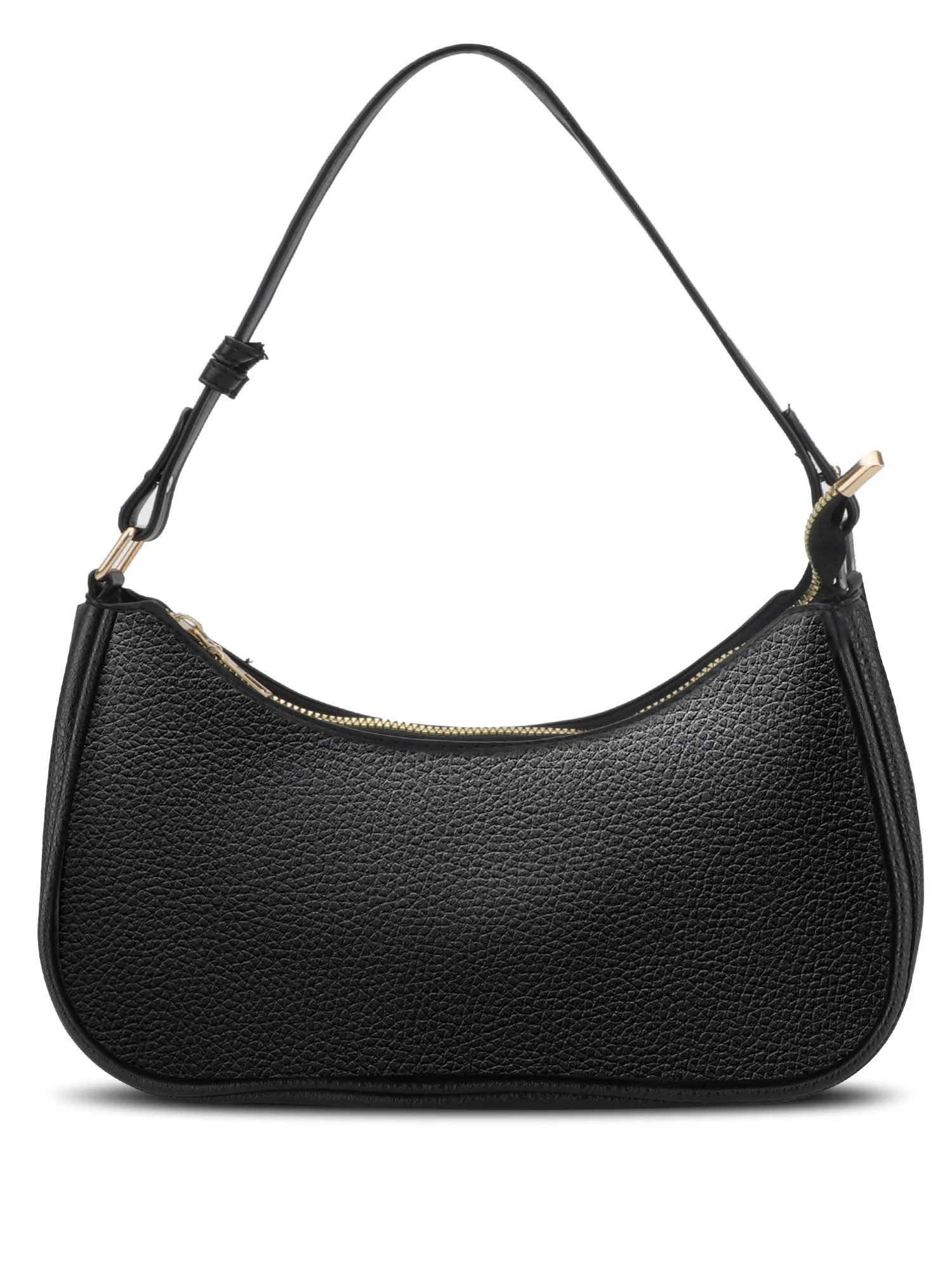TSV Shoulder Bag for Women, Small Leather Handbag with Zipper Closure, Black | Walmart (US)