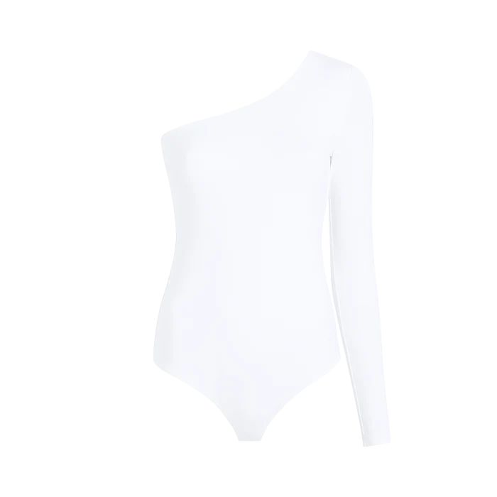 One Shoulder Bodysuit | White | nuuds