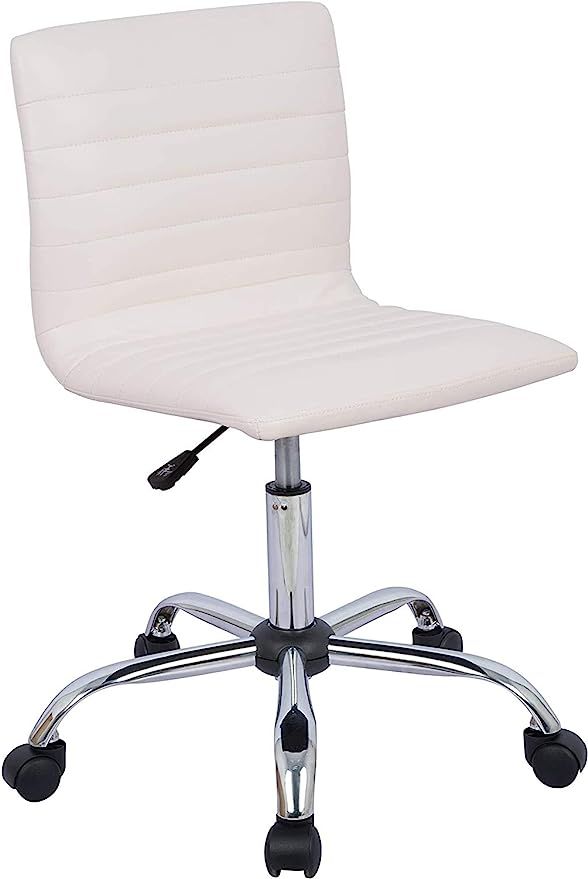 Home Office Chair, Computer Chair Adjustable Height Ribbed Low Back Armless Swivel Conference Roo... | Amazon (US)