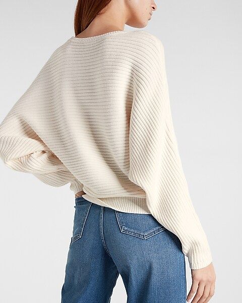 Ribbed Dolman Sleeve Sweater | Express