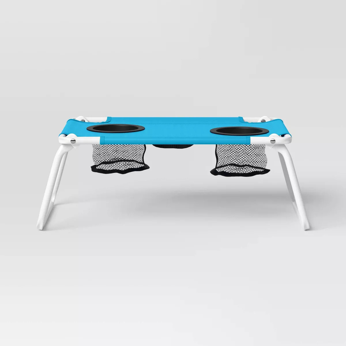 Polyester Canvas Rectangle Sling Top Folding Ultra Compact Outdoor Portable Side Table Blue - Sun... | Target