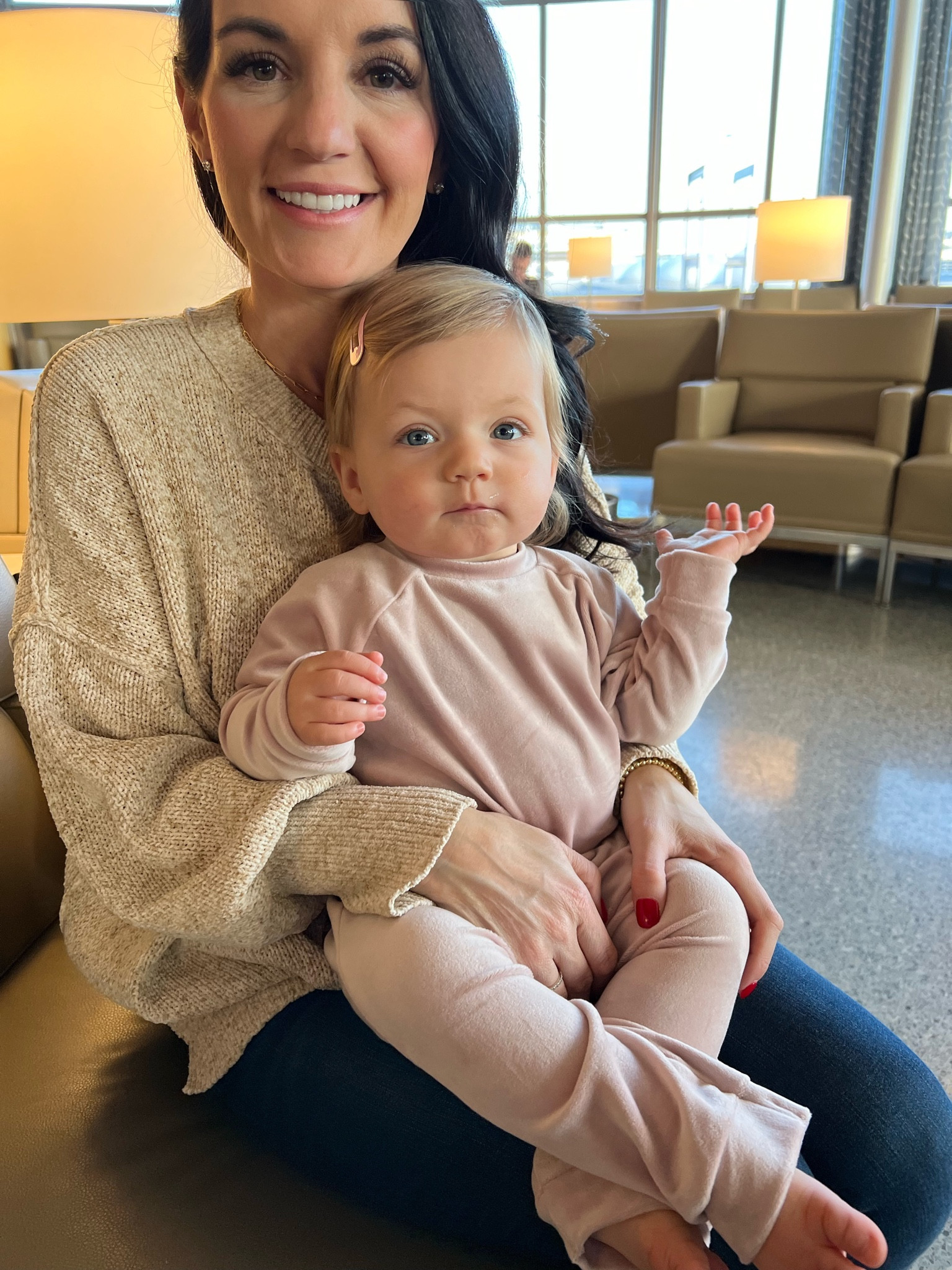 En route to NYC 
.
Baby parka - baby coat - baby jacket - uggs - baby clothes - velour sweatsuit - velour outfit - pink outfit - baby girl clothes - winter clothes - hair clip - Nuna - stroller - airport look - travel look - travel style - baby travel 

#LTKbaby #LTKtravel