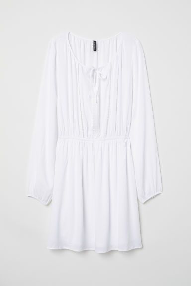 H & M - Long-sleeved Dress - White | H&M (US + CA)