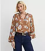 Striped Modern V-Neck Blouse | LOFT