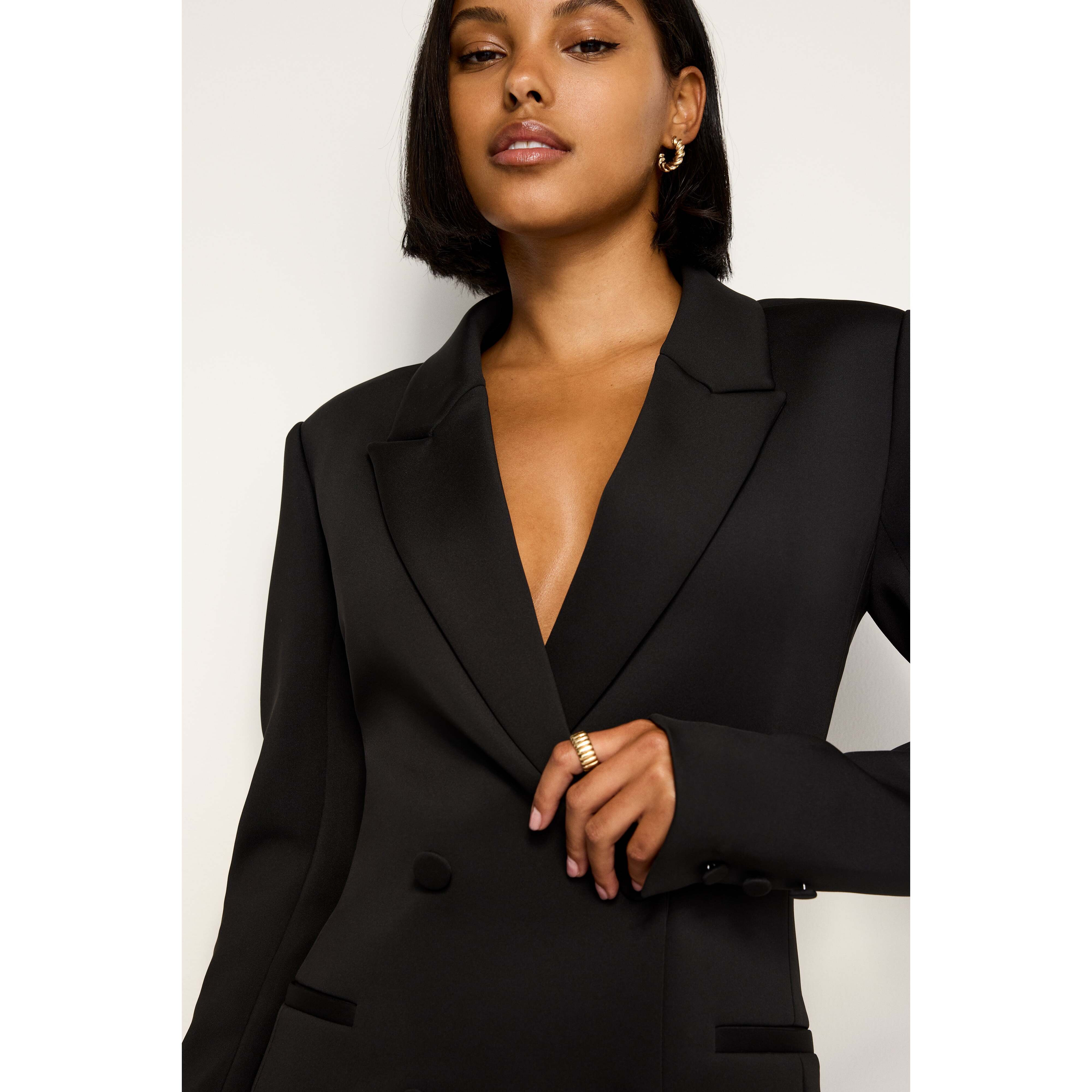 Women's Scuba Blazer Dress | Black, Size XL | Good American by KhloÃ© Kardashian | Good American