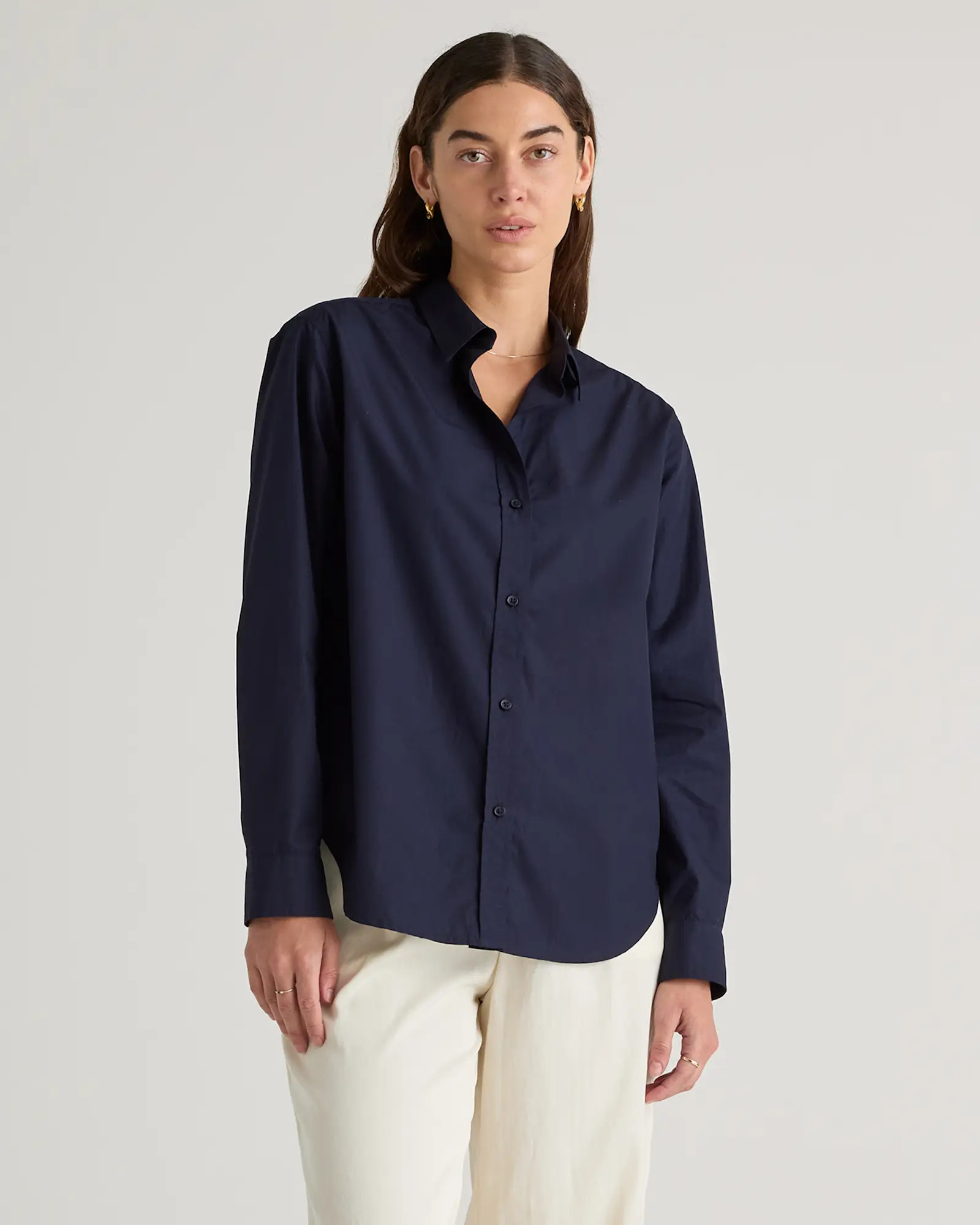 100% Organic Cotton Poplin Long Sleeve Shirt | Quince