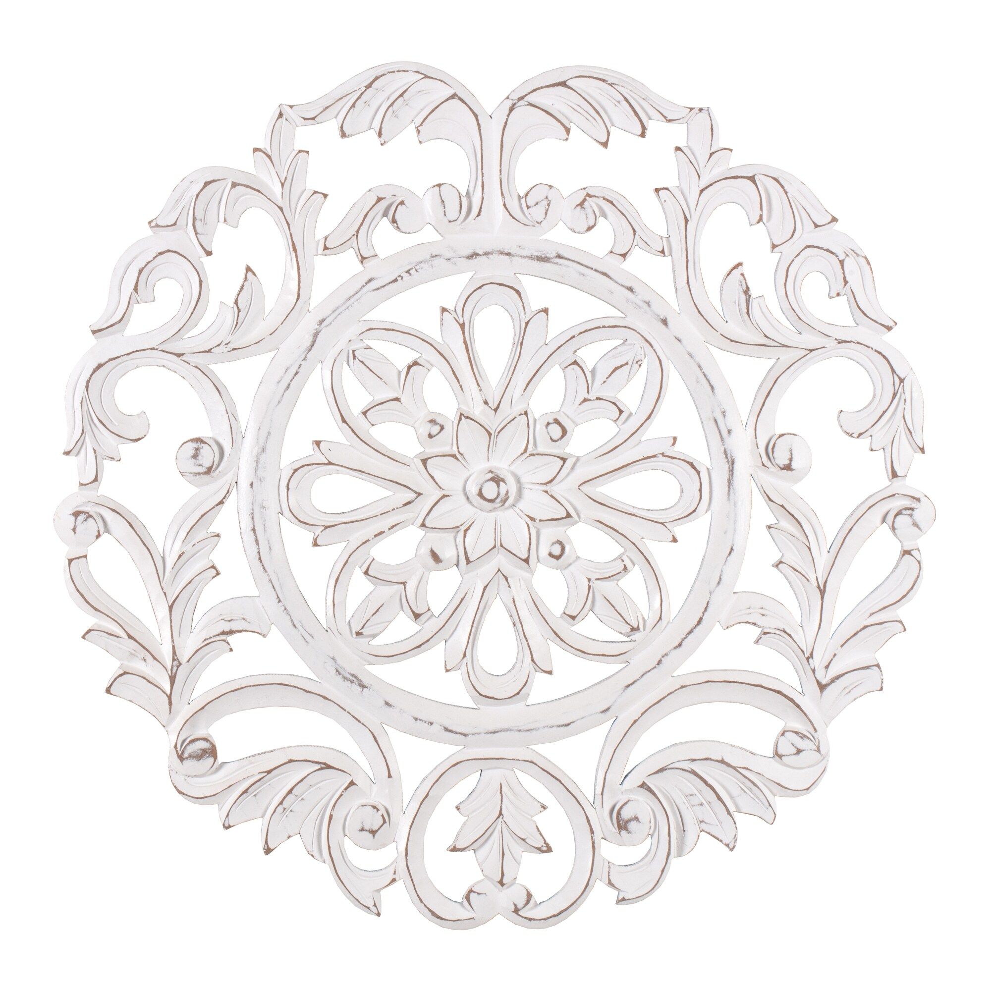 Madeleine Home Wall Medallion Wood 23.5-in H x 24-in W Vintage/Retro Wall Sculpture Lowes.com | Lowe's