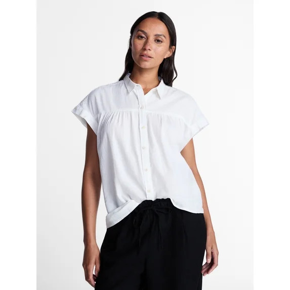 Time and Tru Women's Camp Shirt, Sizes XS-XXXL | Walmart (US)
