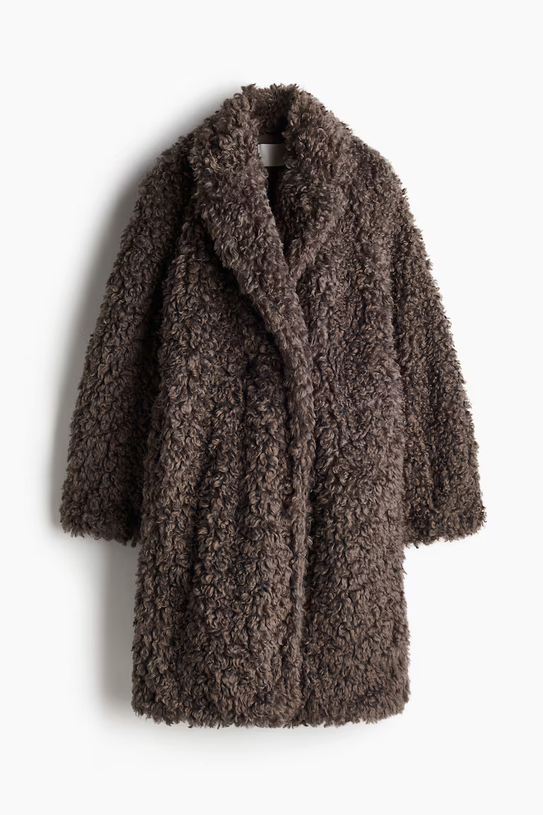 Pile coat - Dark mole - Ladies | H&M GB | H&M (UK, MY, IN, SG, PH, TW, HK)