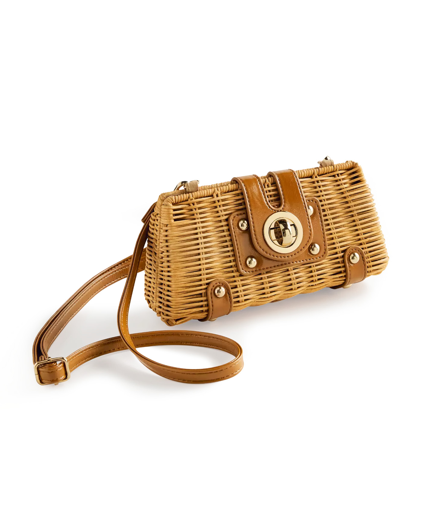 Wicker Clutch - Natural/Brown | Boston Proper | Boston Proper