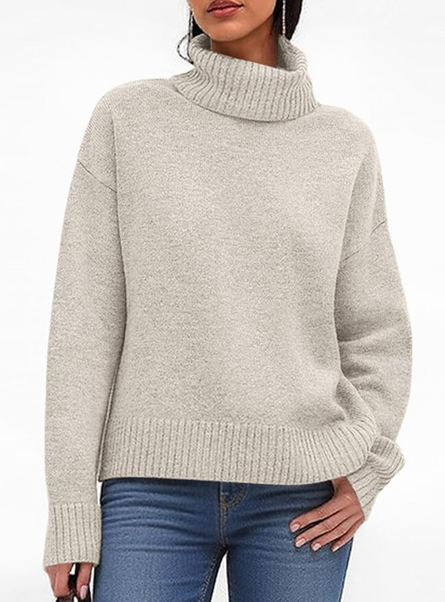 PRETTYGARDEN Womens Turtleneck Long Sleeve Sweater 2025 Fall Trendy Loose Fit Casual Tops Chunky ... | Amazon (US)