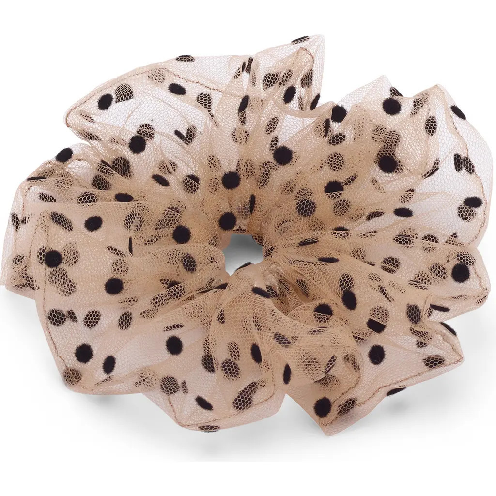 LELET NY Juliette Polka Dot Tulle Scrunchie in Ivory Polka Dot at Nordstrom | Nordstrom