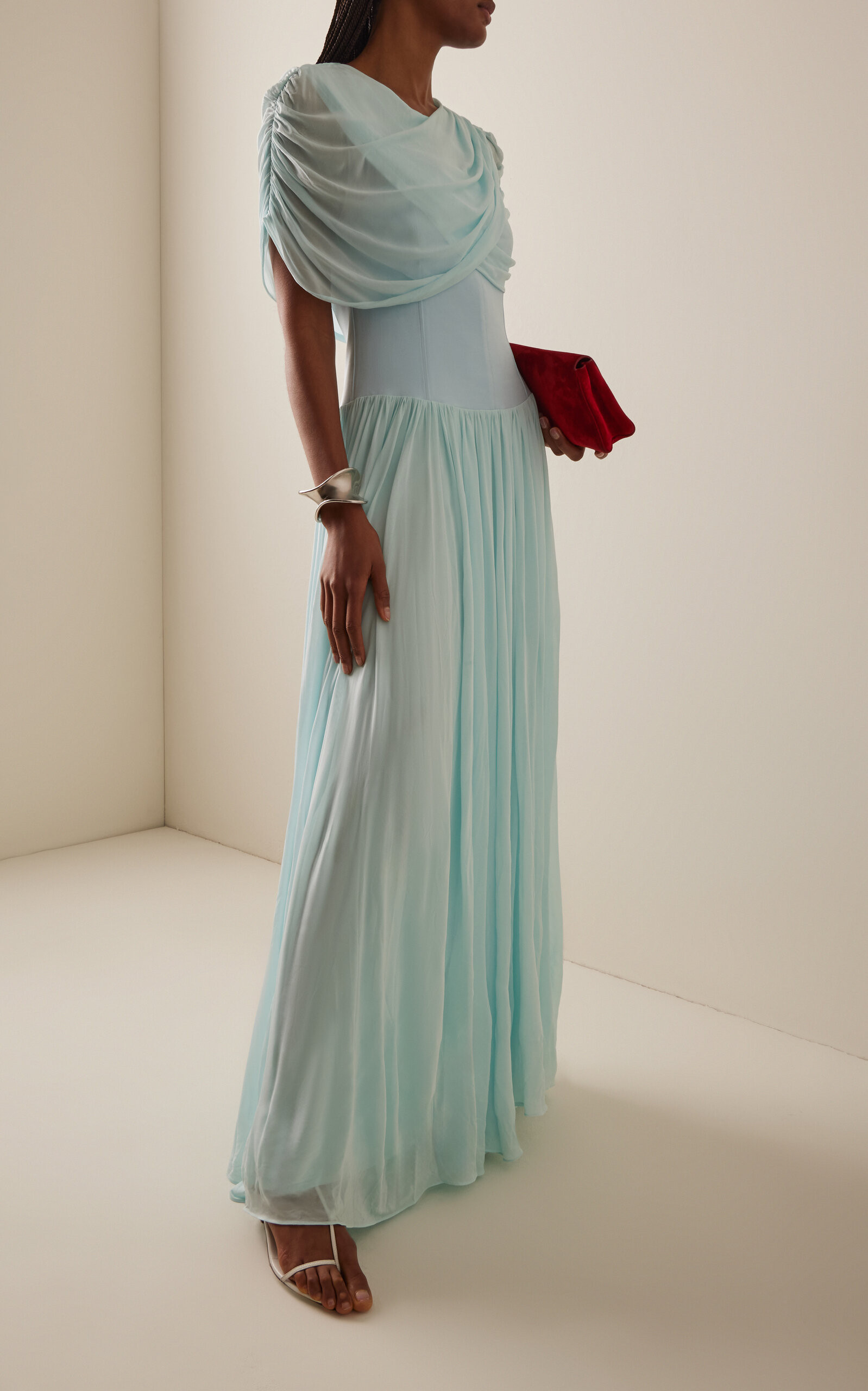 Nancie Draped Jersey Cape Midi Dress | Moda Operandi (Global)