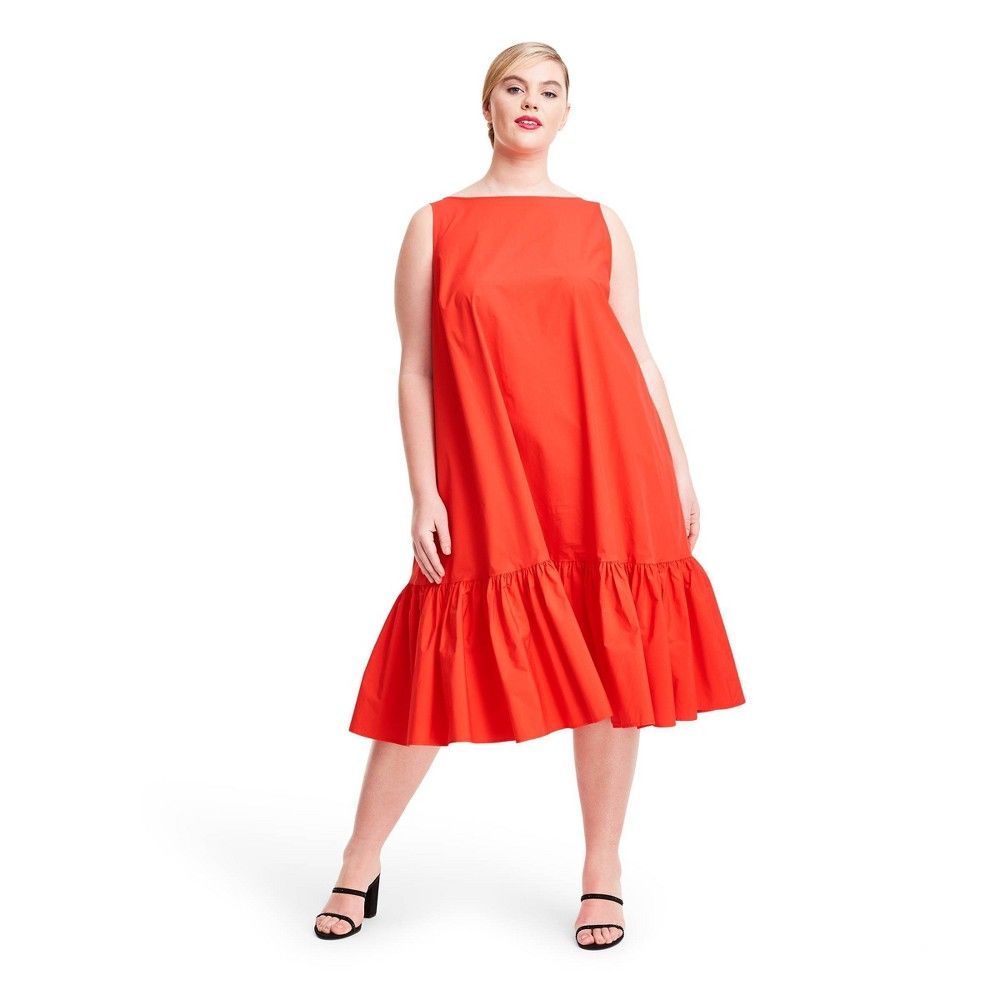 Plus Size Sleeveless Ruffle Shift Dress - Christopher John Rogers for Target Red 1X | Target