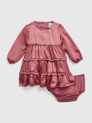 Baby Recycled Satin Tiered Dress | Gap (CA)