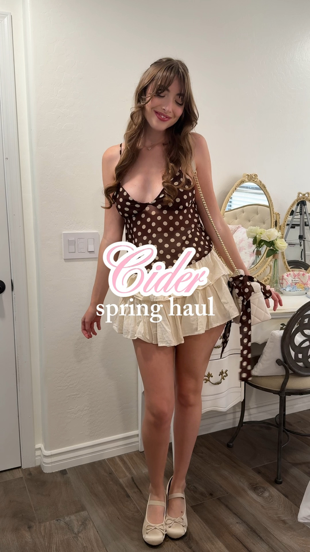 Coquette outfits, polka dot top, cider haul, shabby chic haul, girly aesthetic 

#LTKShoeCrush #LTKFindsUnder50