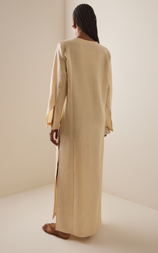 Pearl-Embellished Linen Maxi Dress | Moda Operandi (Global)