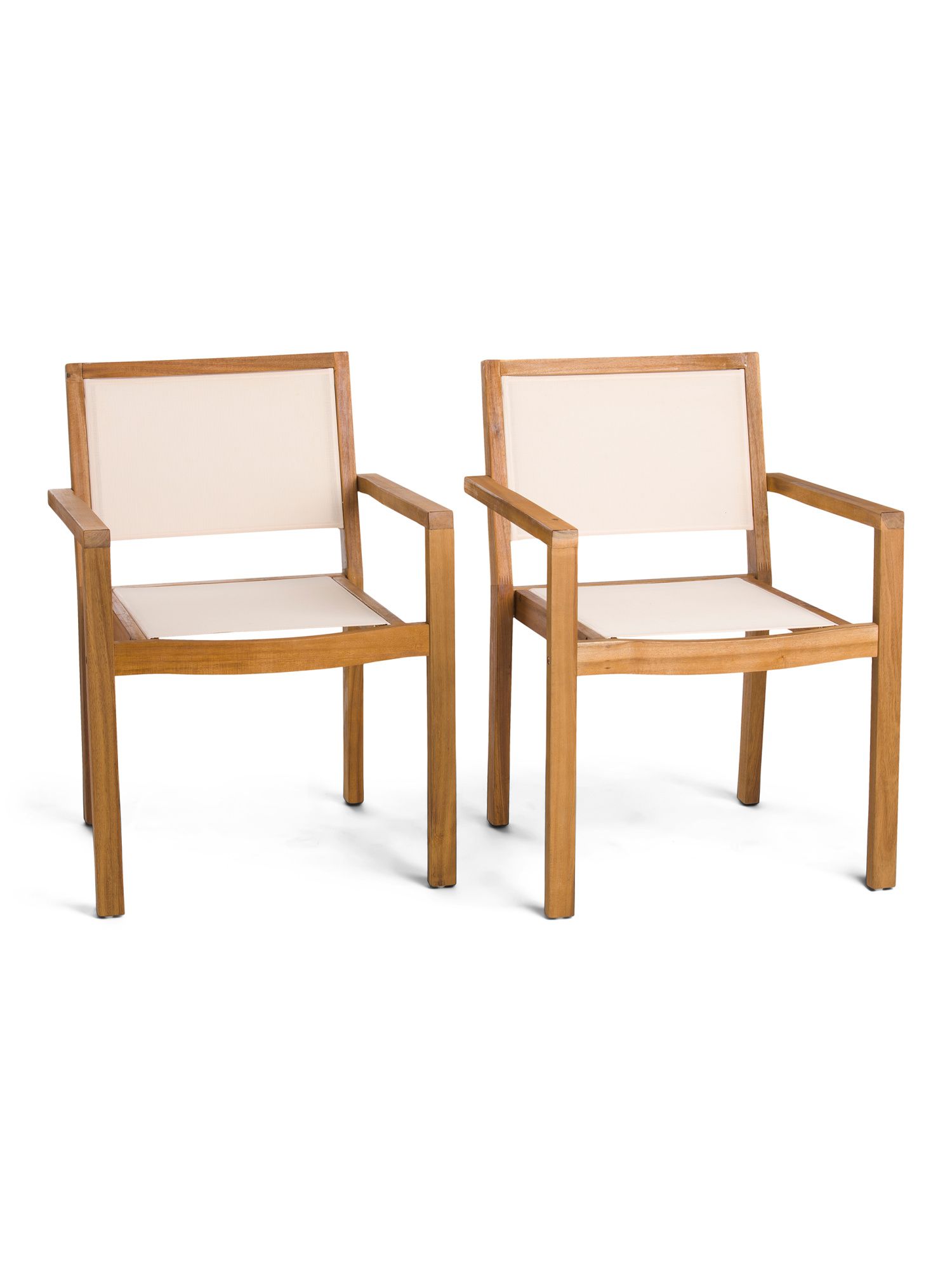Set Of 2 Outdoor Acacia Wood Stacking Dining Chairs | The Global Decor Shop | Marshalls | Marshalls