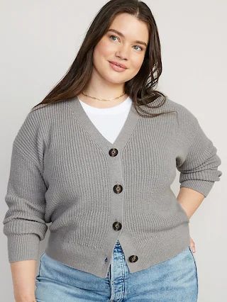 Lightweight Cotton and Linen-Blend Shaker-Stitch Cardigan Sweater for Women | Old Navy (US)
