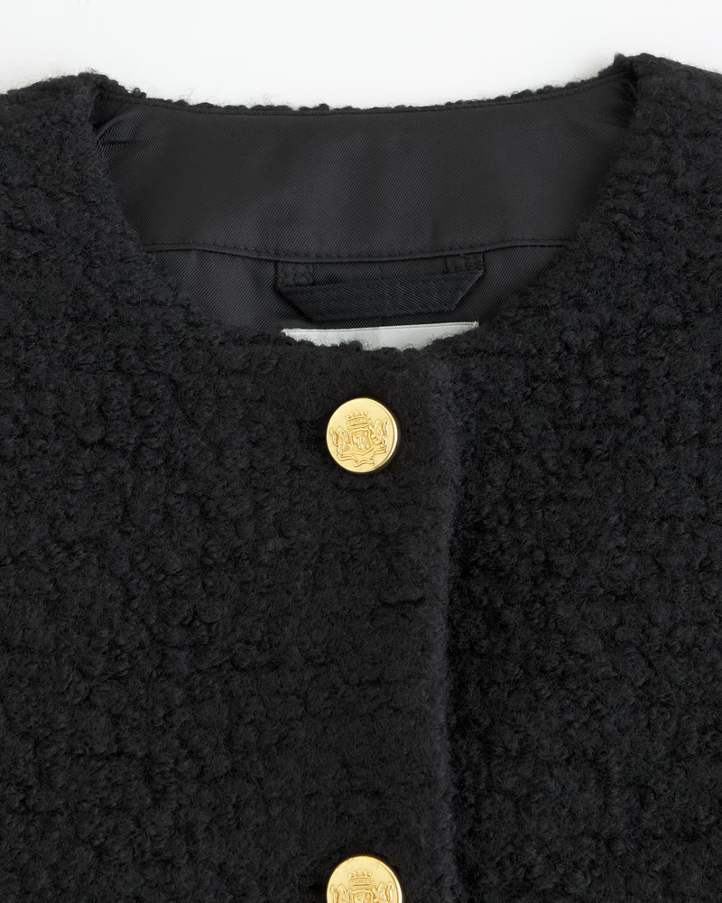 Collarless Wool-Blend Jacket | Abercrombie & Fitch (US)