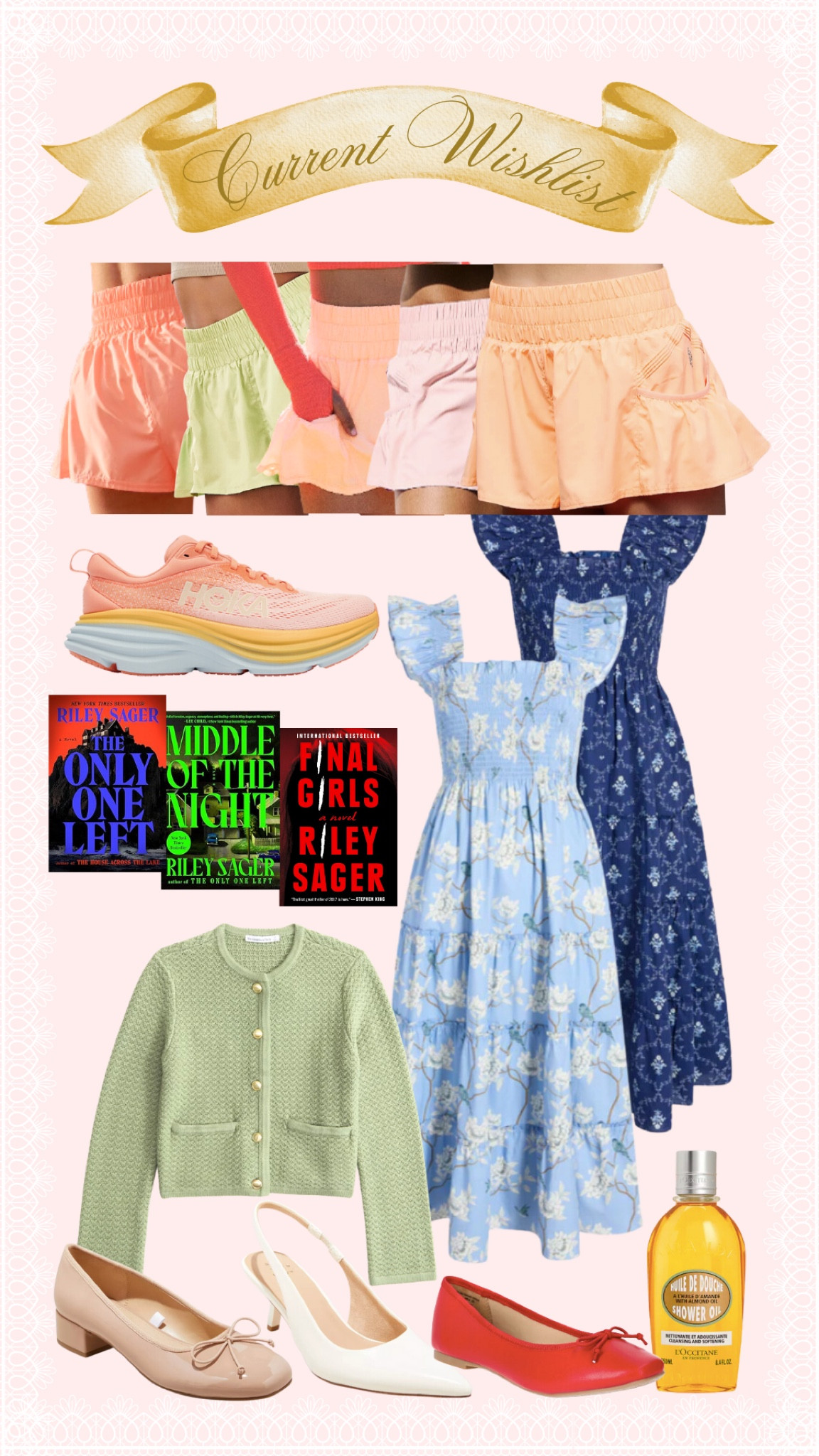 my current wishlist!!! my favorite running shorts in new colors, adorable nap dresses, new books from a favorite author, and the cutest shoes under $50! 🤍✨🤗

#LTKStyleTip #LTKFindsUnder50 #LTKxAF