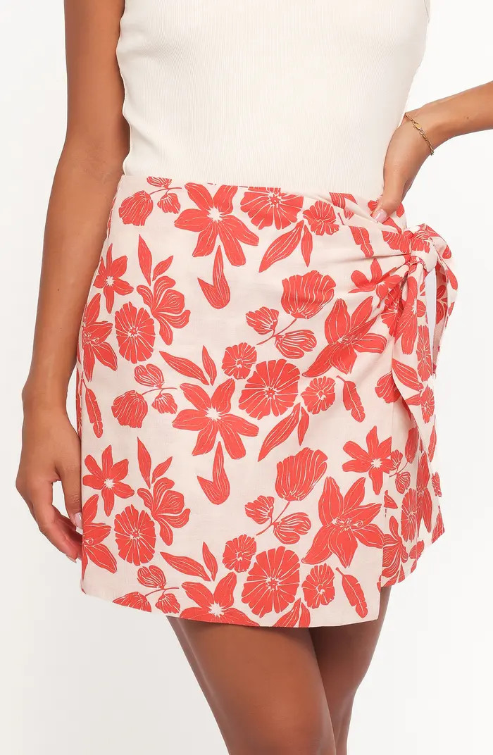 Calypso Floral Faux Wrap Miniskirt | Nordstrom