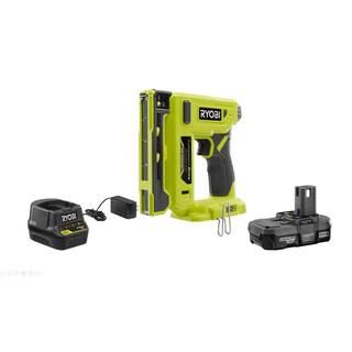 18-Volt ONE+ Cordless Compression Drive 3/8 in. Crown Stapler with 1.3 Ah Battery, Charger, and S... | The Home Depot