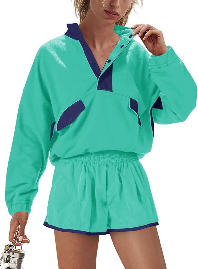 Nirovien Womens Workout Sets Athletic Activewear 2 Piece Sets Two Piece Outfits Pullover Sweatshi... | Amazon (US)