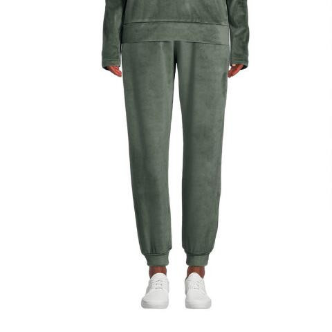 Pine Green Velour Lounge Joggers With Pockets | World Market