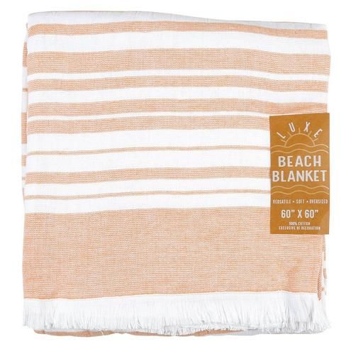 60" x 60" 100% Cotton Woven Beach Blanket - Orange--4308065750585   | Burkes Outlet | bealls