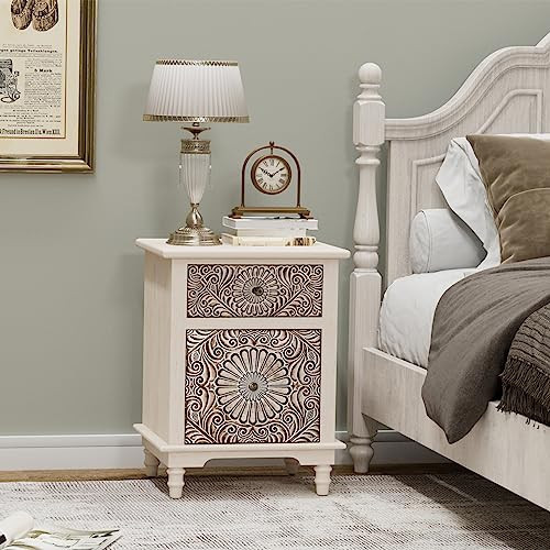 COSIEST 2 Drawers Accent Dresser, Vintage Small Accent Chest with 4 Wood Legs, Free-Standing Buffet Server Nightstand End Table for Bedroom, Living Room, Entryway | Amazon (US)