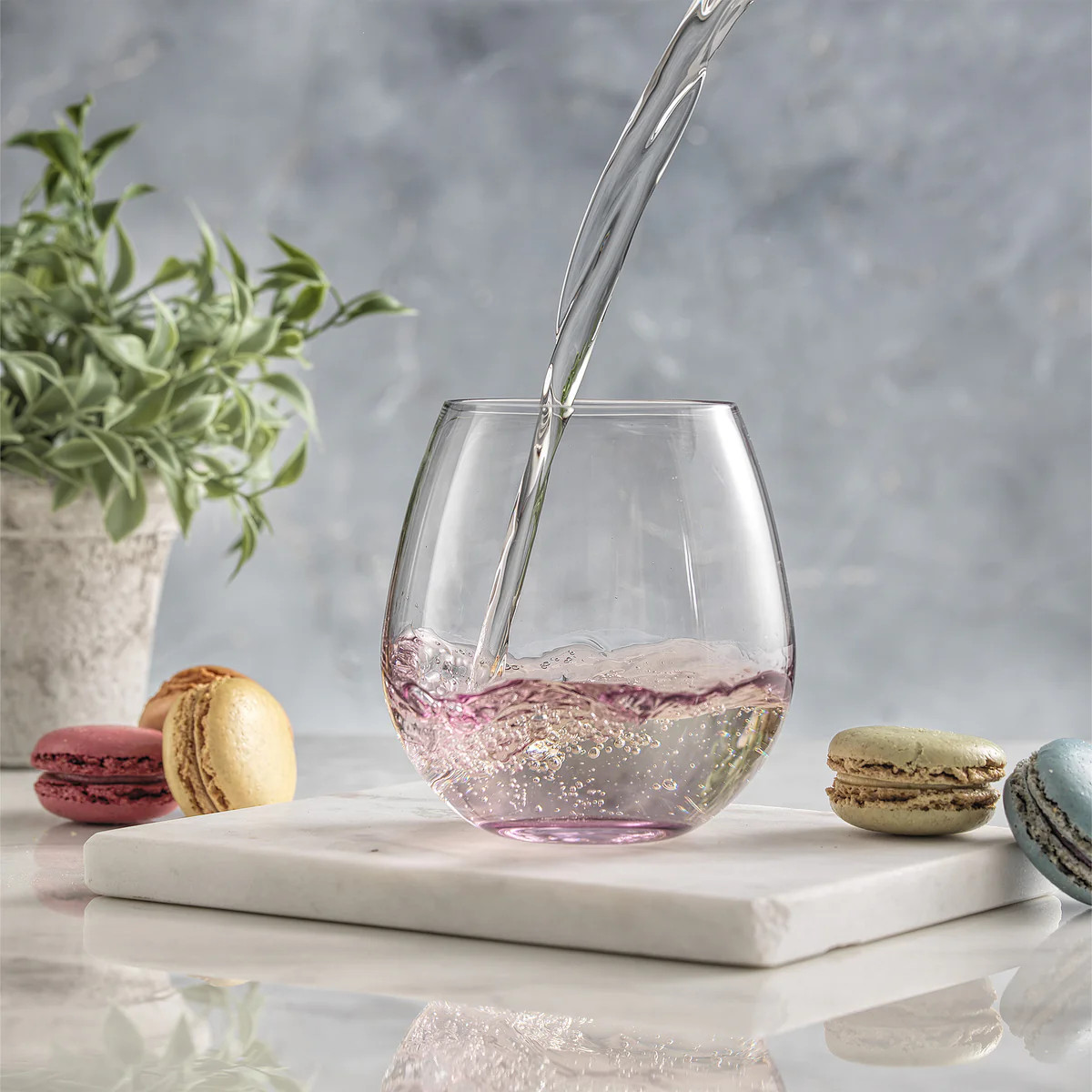 Hue Colored Stemless Wine Glasses Set | JoyJolt