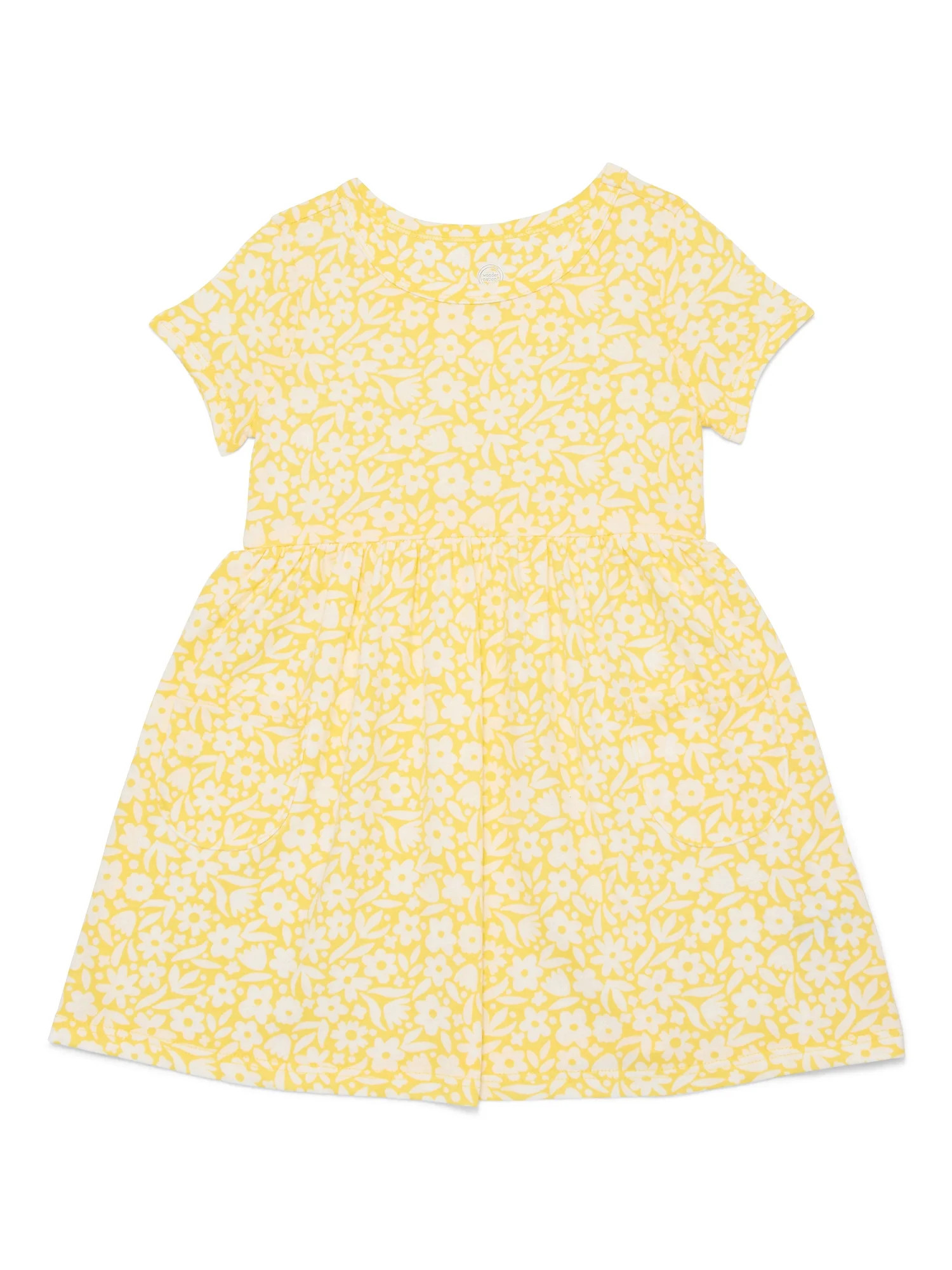 Wonder Nation Baby and Toddler Girls Play Dress with Short Sleeves, Sizes 0/3M-5T | Walmart (US)
