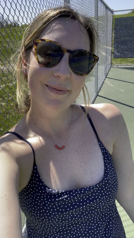 Today’s pickleball fit! Just grabbed this Abercrombie tennis dress in 2 colors (dot and stripe) and love the print! 

#LTKSaleAlert #LTKActive #LTKSeasonal