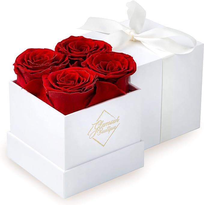 GLAMOUR BOUTIQUE Preserved Roses in a Box - Valentines Day Gifts for Her & Mom, 4 Roses Flowers D... | Amazon (US)