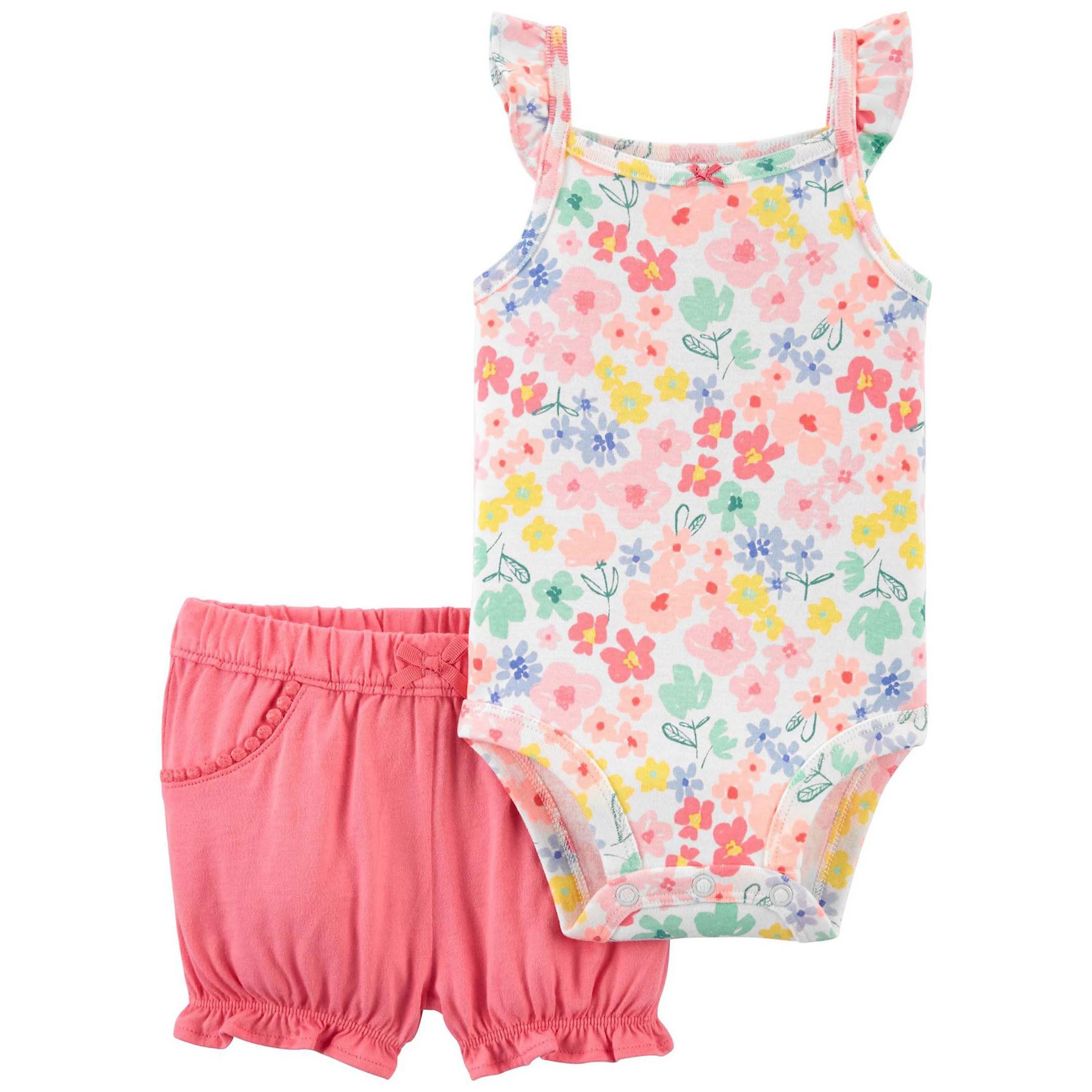 Baby Girl Carter's Floral Bodysuit & Bubble Shorts Set | Kohl's