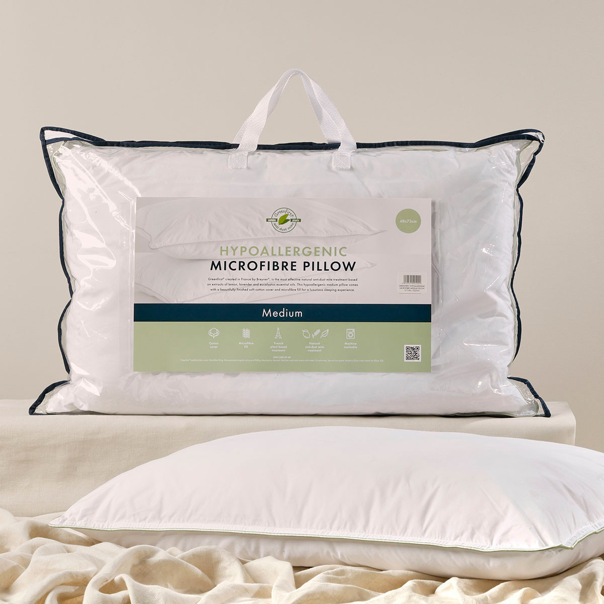 Hypoallergenic Microfibre Medium Pillow | Pillow Talk AU
