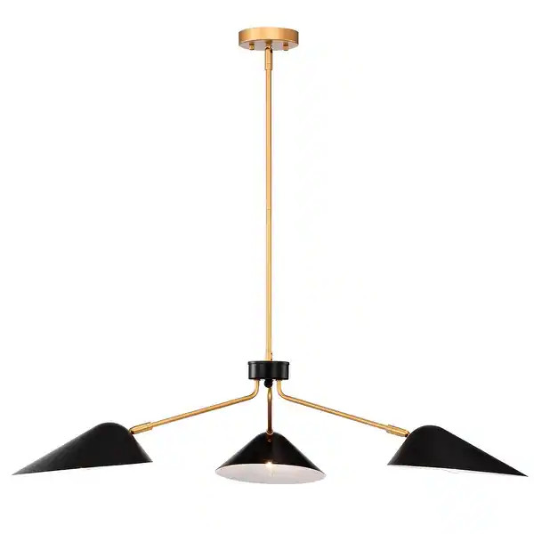 Stelle Gold+Black 3-Light Abstract & Metal Branched Chandelier | Bed Bath & Beyond