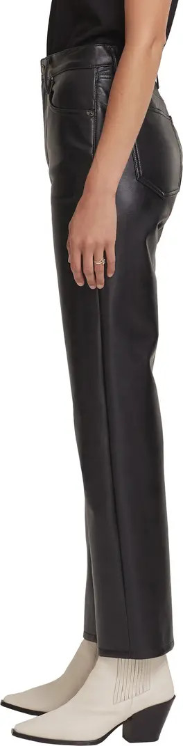 '90s Pinch Waist Recycled Leather High Waist Pants | Nordstrom