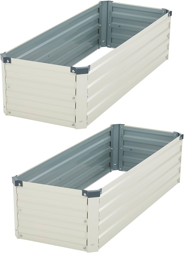 4x1.5x1ft(2 Pack) Galvanized Raised Garden Bed,Outdoor Planter Box Metal Patio Kit Planting Bed f... | Amazon (US)