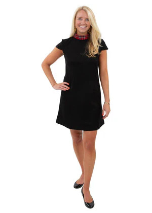 Molly Bow Back Dress - Black/Red Plaid Bow | sailor-sailor
