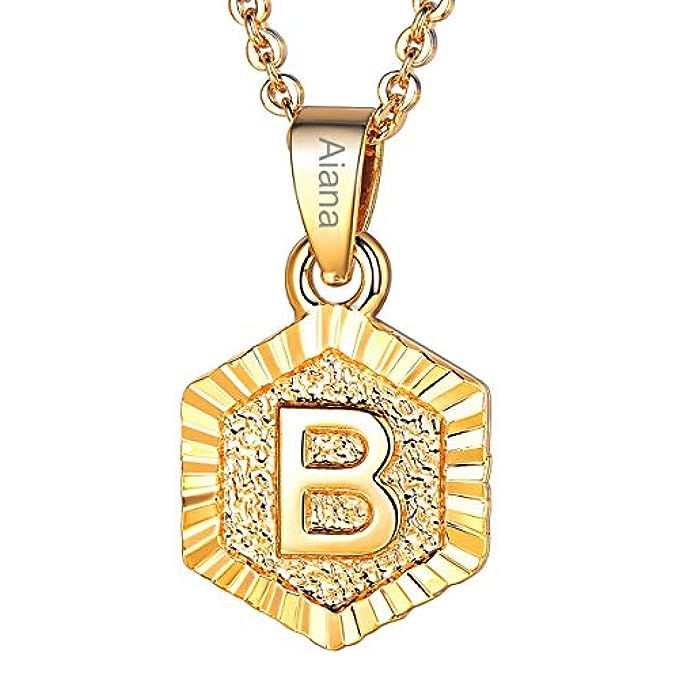 FOCALOOK Tiny Initial Necklace 26 Letters from A-Z Gold/Platinum Plated Monogram Jewelry for Women G | Amazon (US)