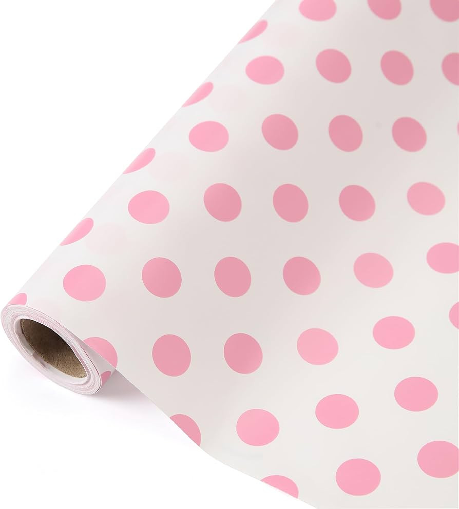 Polka Dot Wrapping Paper Roll, Mini Roll-17 Inches * 32.8 Feet, Pink Polka Dot Design Wrap Paper ... | Amazon (US)