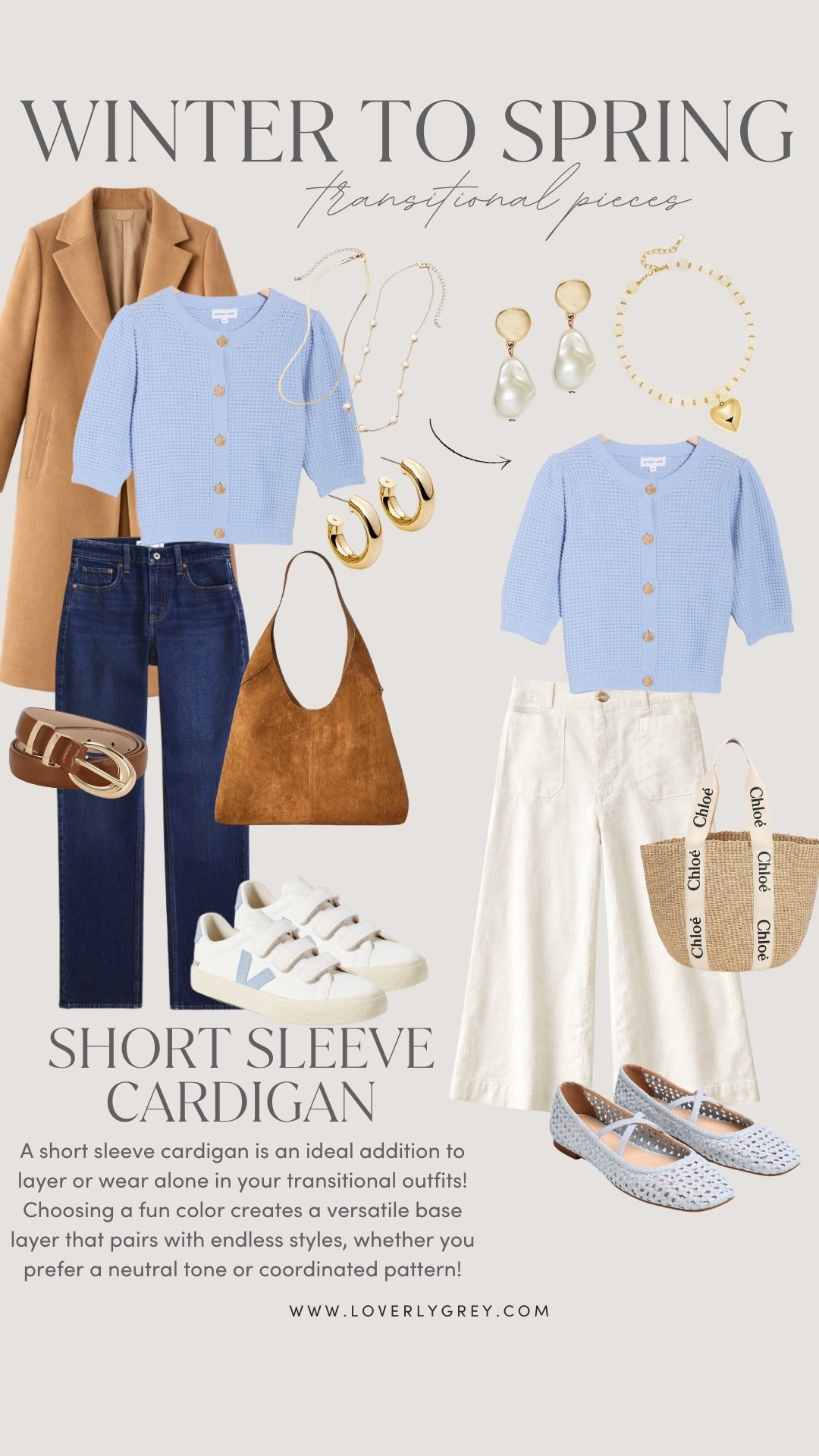 Loving this shade of powder blue right now! I love that is shifts so perfectly to spring from winter

Loverly grey, powder blue outfit ideas, transitional outfit inspo, styling short sleeve cardigan 

#LTKSeasonal #LTKootd