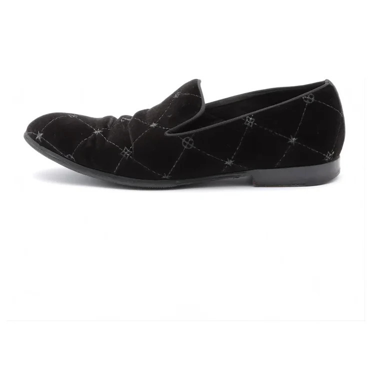 LOUIS VUITTON Auteuil Velvet Loafers 'Black with Silver Logo Lines' 1A5FXK | KICKS CREW